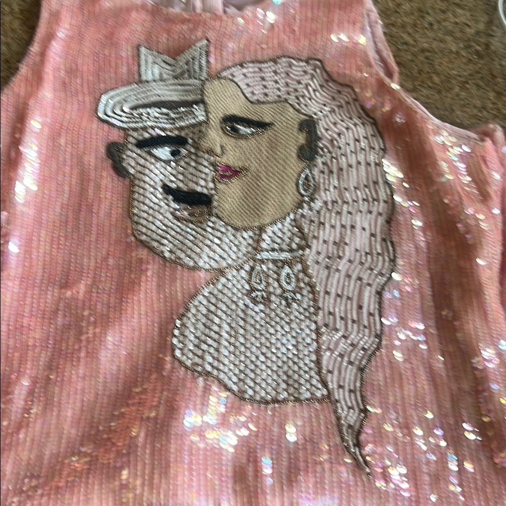Pink Sequin Cocktial Dress with beaded Detail perfect for Special Occacion - Picture 16 of 16